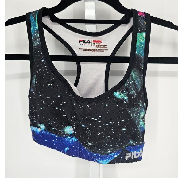 Fila Sport Womens Sz S Sports Bra Racerback Running Galactic Space Print - Picture 1 of 3